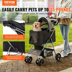 Dog Stroller With Detachable Carrier