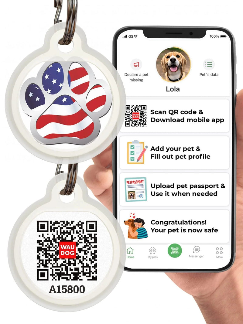 Smart Dog ID Tag With QR Code