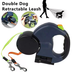 Ergonomic Retractable Double Dog Leash