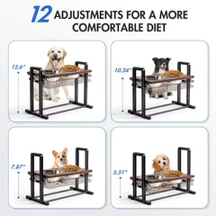 Adjustable Raised Dog Bowl Stand
