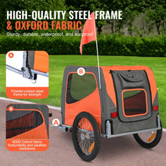 VEVOR Dog Bike Trailer - Dogs up to 66 Lbs