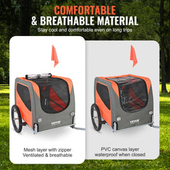 VEVOR Dog Bike Trailer - Dogs up to 66 Lbs
