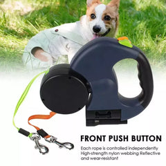 Ergonomic Retractable Double Dog Leash
