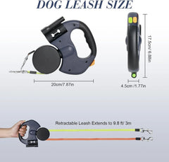 Ergonomic Retractable Double Dog Leash