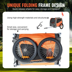 VEVOR Dog Bike Trailer - Dogs up to 66 Lbs