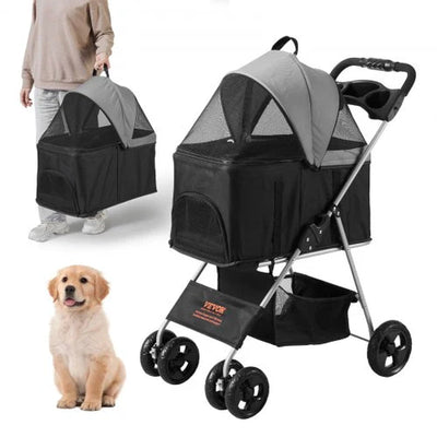 Dog Stroller With Detachable Carrier